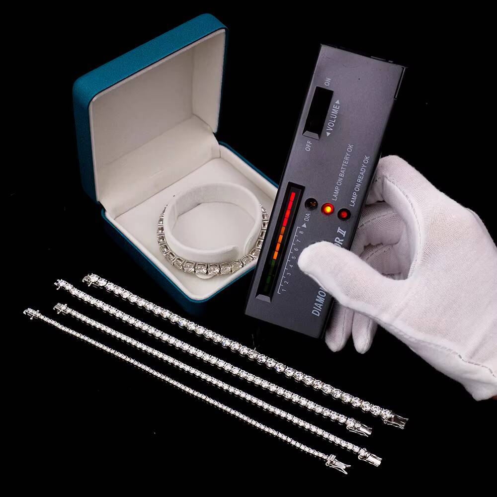 Wholesale Custom Mens Tennis Chain Bracelet Trendy Hip Hop Style with 925 Ice 26mm VVS1 Moissanite Diamond Jewelry Unisex