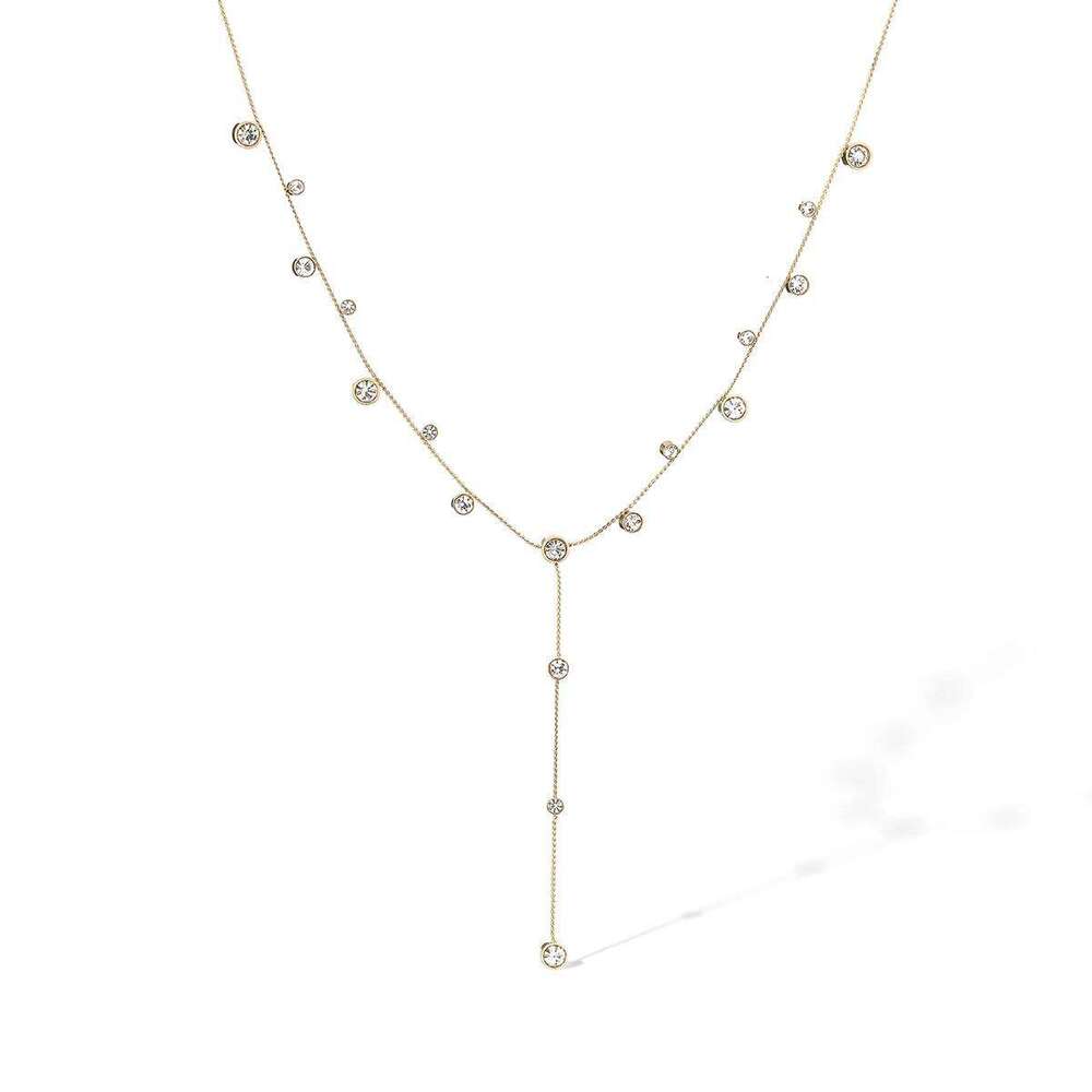 2025 New Arrival Shiny AAA CZ Zircon Sier/Gold Color Choker Necklaces For Elegant Women Stainless Steel Jewelry