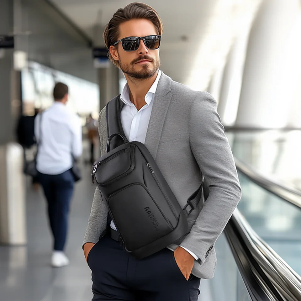 HK Business Crossbody Bag For Men Portable Shoulder Messenger Bags Male Waterproof Travel Short Trip Chest 11 Inch iPad 251014