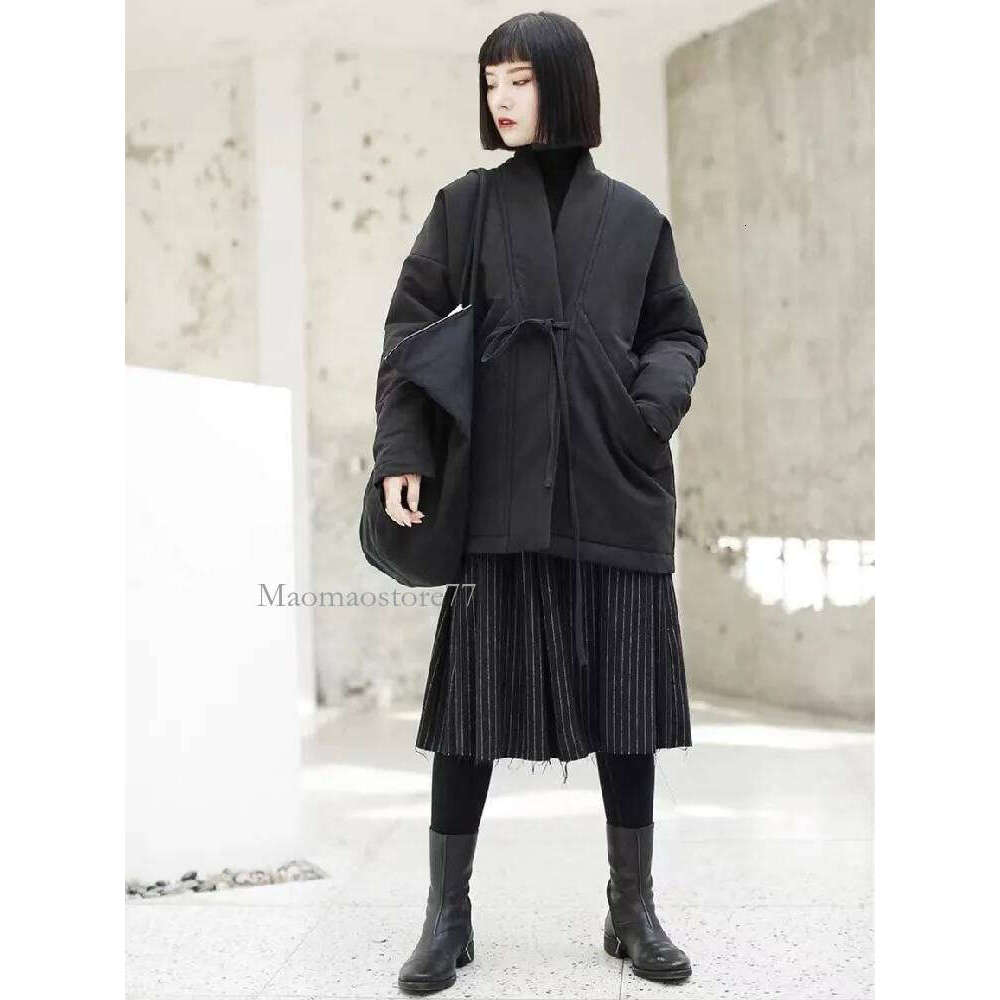 Autumn Winter Black Cotton Padded Oversized Vintage Loose Casual Jackets For Women Coats 2025 Clothes Woman Jacket Coat goose coat women