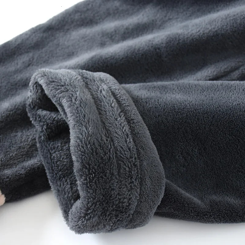 autumn and winter mens pajamas longsleeved trousers thickened warm suit home service flannel plus size twopiece suit 251021