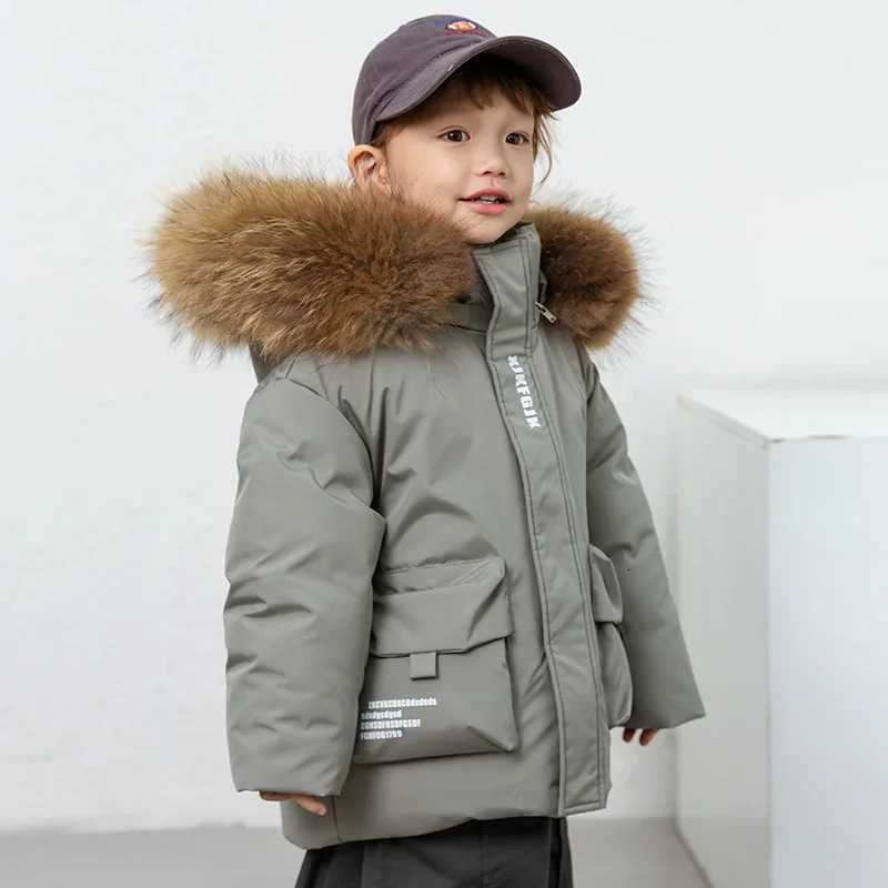 OLEKID 2025 Winter Baby Boy Down Jacket Hooded Thick Warm Down Jacket For Boys 28 Years Kids Toddler Boy Parka Outerwear CoatT251021
