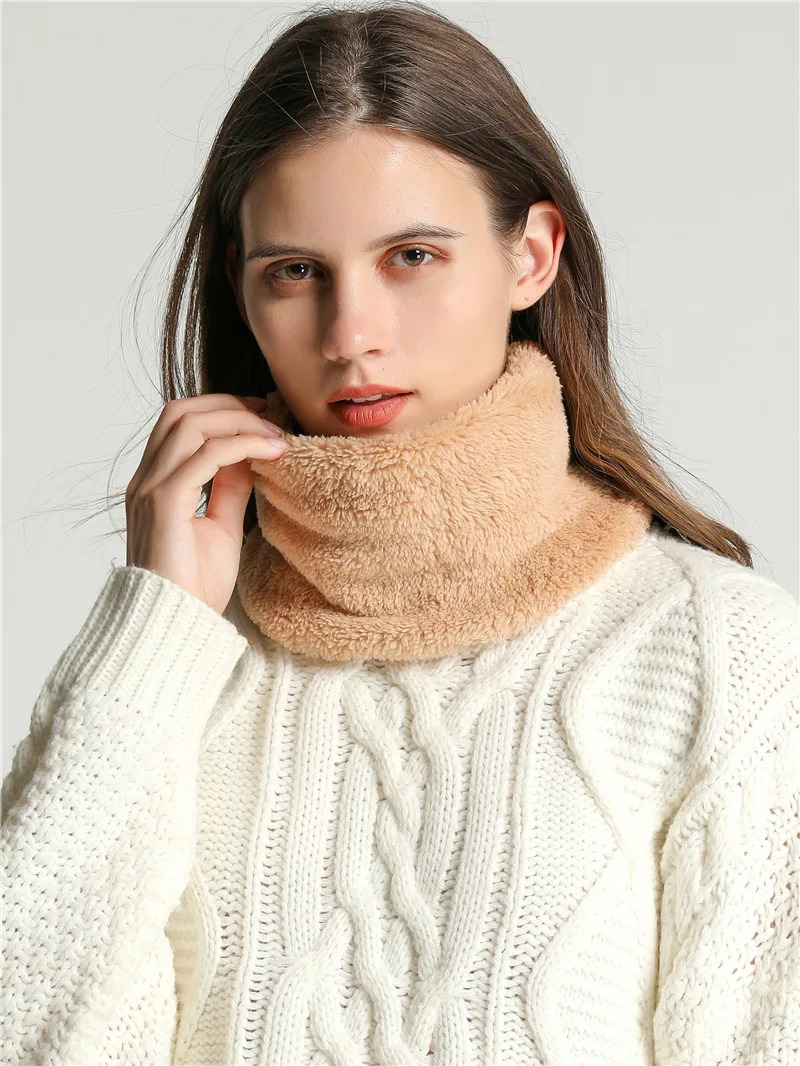 Women Scarf Neck Warmer Winter Soft Coral Fleece Thermal Tube Snood High Collar Cold Wind Protection for Outdoor Sports Skiing 251021