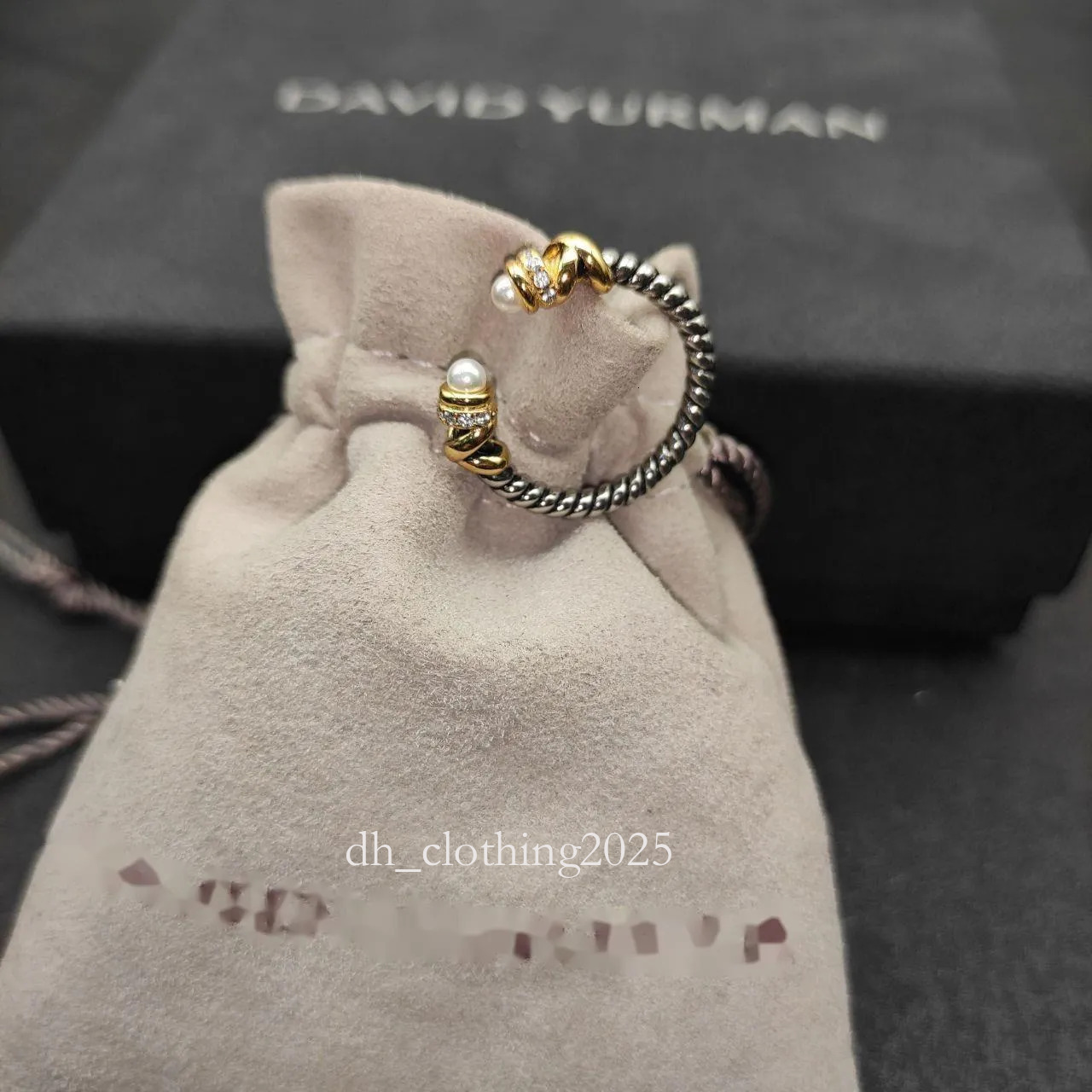 David Ring Yurmann Man Cable Ring Designer Gold Ring For Man Woman Jewellery New Big Twist Double Cylinder Split Silver Ring Punk Style Highend Feel Festival 178