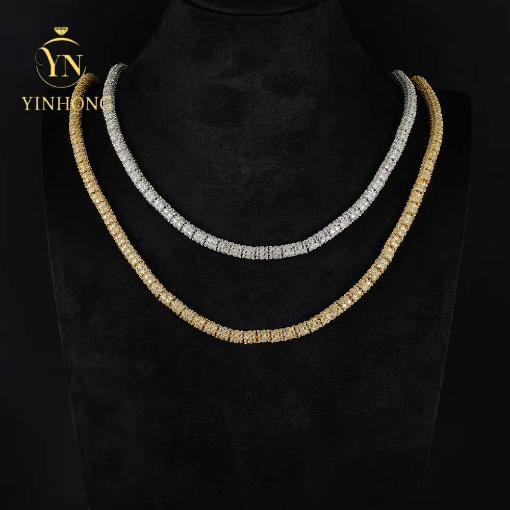 Factory Direct Price Gra Certificate S925 Silver Vvs1 D Color Diamond Moissanite Tennis Chain Necklace