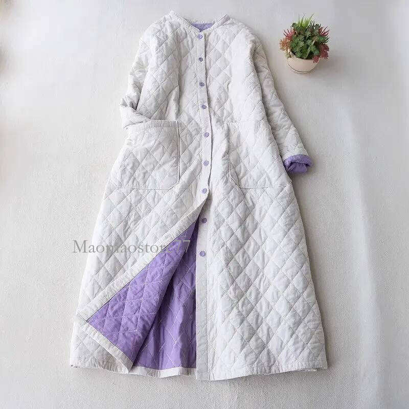 Thin Style Long Cotton Jacket Casual Versatile Commuting Solid Color Oversized Loose Fit Full Sleeve Women Quilted Coat goose coat women