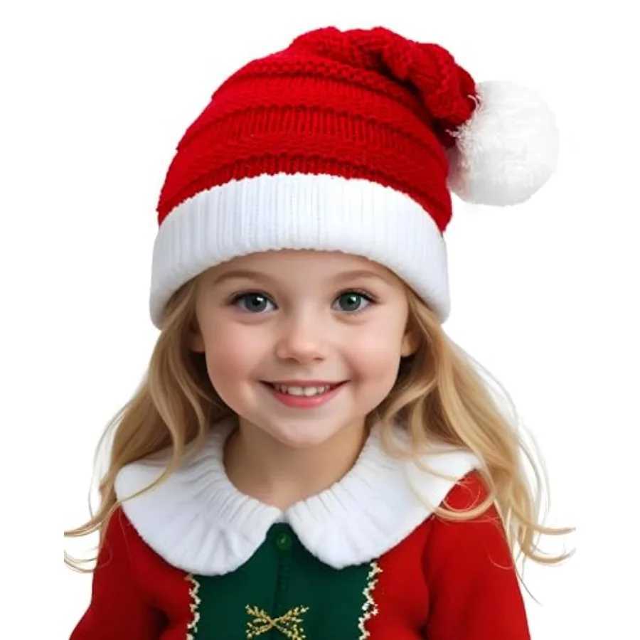 Christmas Knitted Hat for Baby Beanie Knit Santa Hat with Pom for Boys Girls Infant Toddler Cozy Warm Winter Accessory for J251021