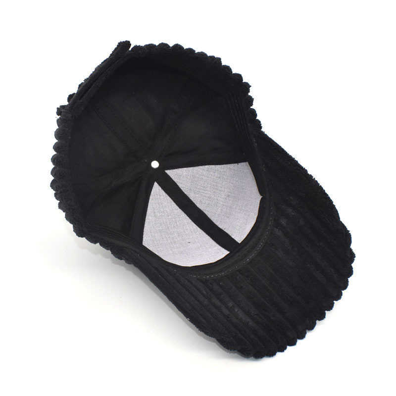 New Autumn Winter Hat Women Baseball Cap Striped Corduroy Street Casual Duckbill Cap Trendy H251020