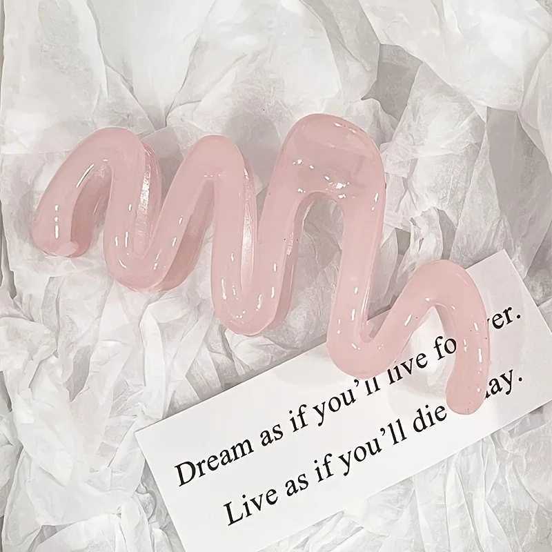 New Wave Shaped Hair Claw Clips Fresh And Sweet Headwear Suitable for Daily UseMakeup WearingAs a Decorative Gift for LadiesW254021