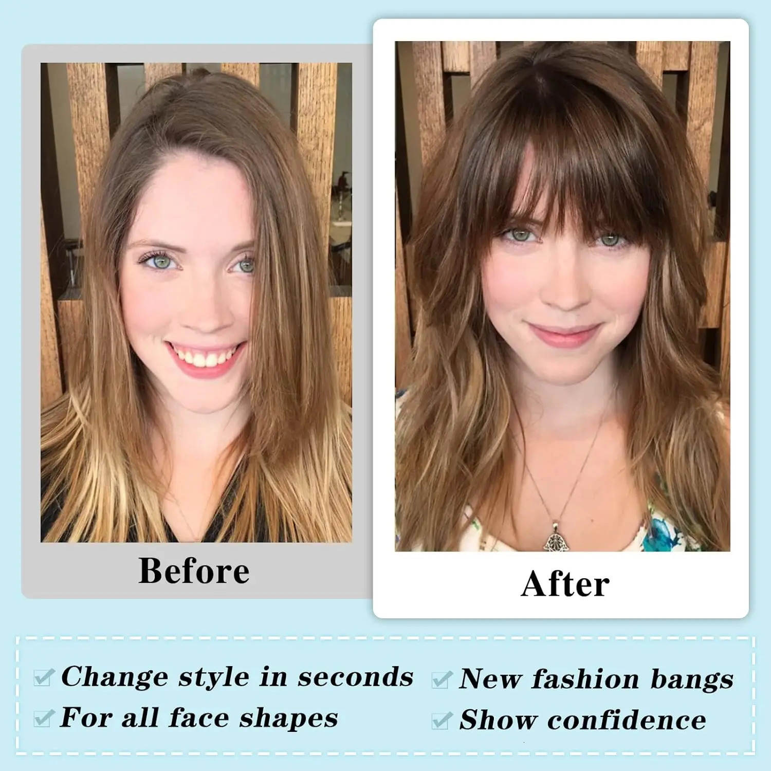 Synthetic Hair Wispy Bangs Clip in Hair Extensions Air Bangs Fringe with Temples Hairpieces for Women Curved Bangs Daily Party 251014