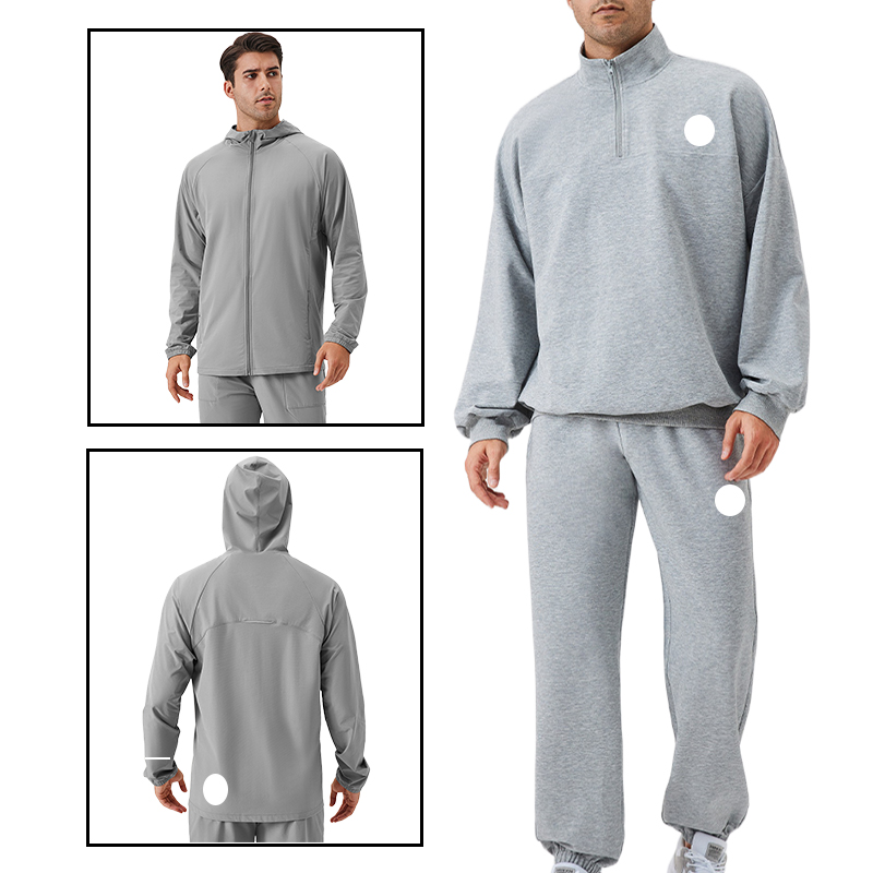 Men Long luluity lemoner Pants leggings men Sport Zipper Hooded Outdoor Mountaineering luluity lemoner jacket sweatshirt men Dry Fashion Trend Jacket Sportswear