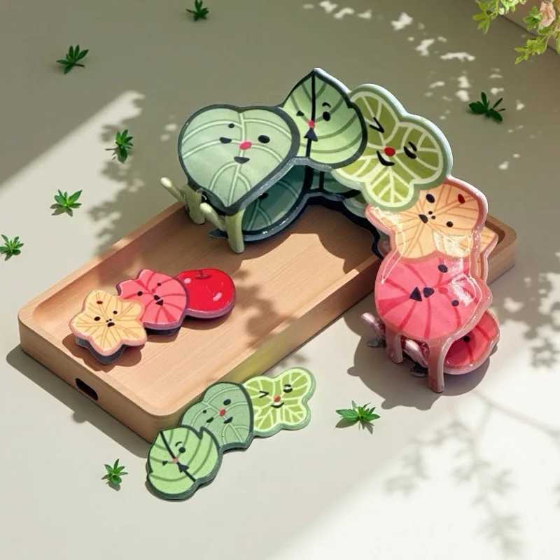 YHJ Funny Smile Face Leaves Hair Claw Creative Colorful Crab Hair Clip Trendy Claw Clip Sweet Hairpin Hair Accessories for WomenW254021