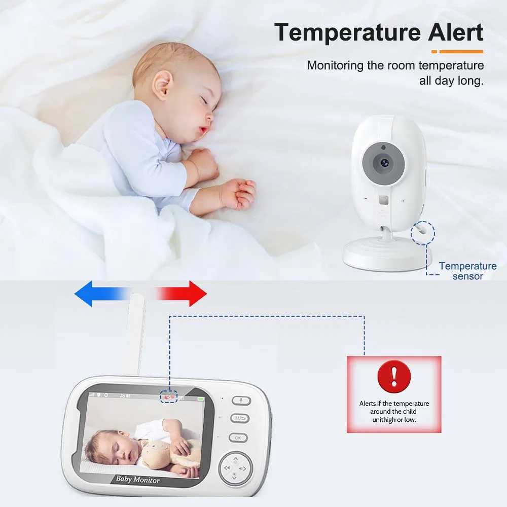 New 35 Video Baby Monitor Night Vision Security Cam 24G Mother Kid 2 Way Audio Talk Video Surveillance Cam With Temperature J2511211