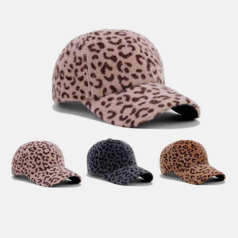 Fashion Celebrity Trend Leopard Print Baseball Cap for Women Outdoor Sun Protection Sunshade Warm Duckbill Cap Slimming Hat H251020