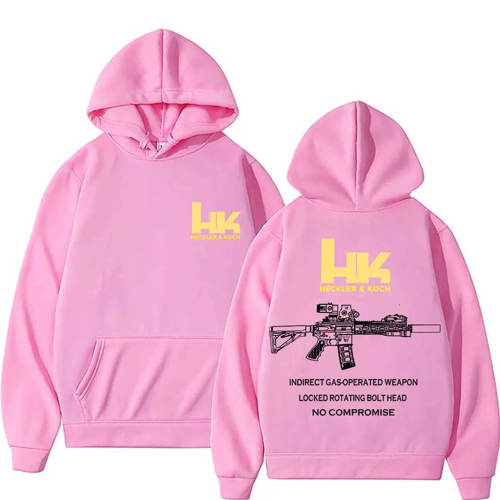 Heckler Koch HK Fashion M4 Gun Design Mens Casual Retro Trend Pullover Streetwear Autumn and Winter Warm Hoodie W251021