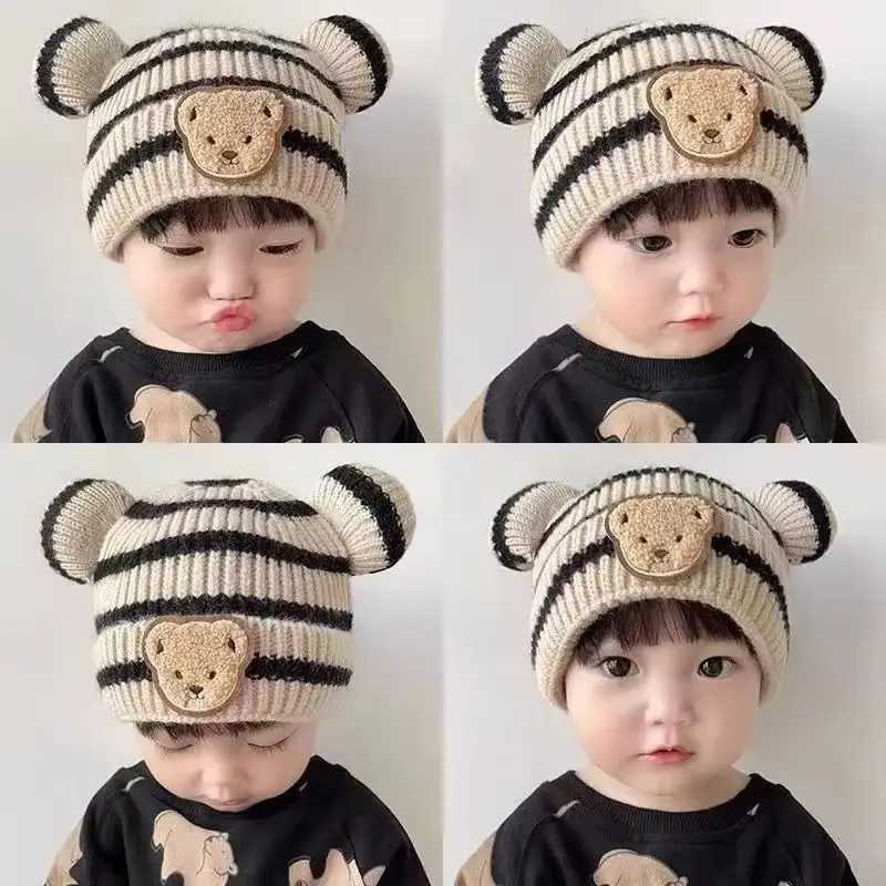 Baby Winter Hat Soft Stretchy Beanie with Cute Bear Ears Lightweight Warm Infant Toddler Hat for Boys Girls Thanksgiving J251021