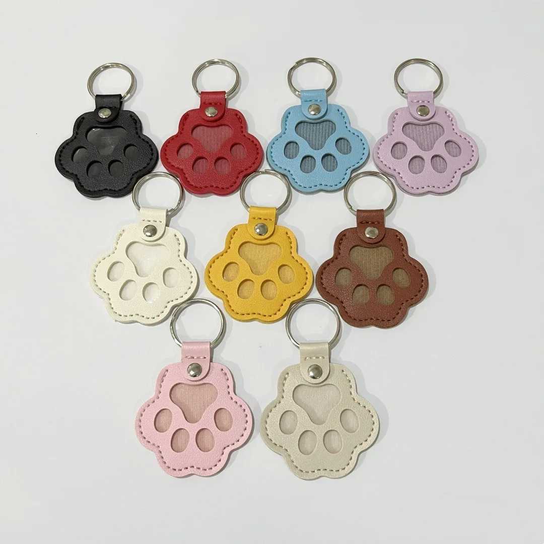 Exquisite Cute Cat Claw Keychain Creative Puppy Pet Hair Storage Bag Keyring PU Leather Dogs Paw Pendant Hanging Accessory W251021