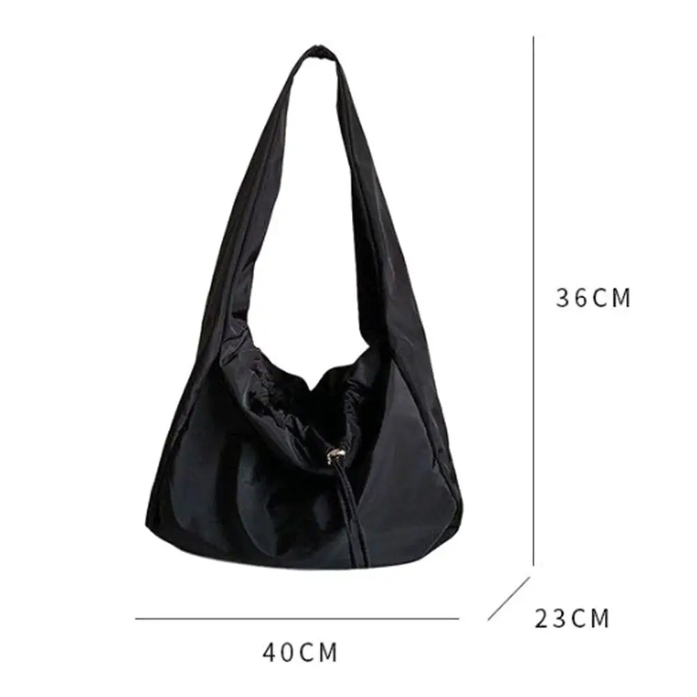 Women Bag Nylon Bucket Bag Fashion Solid Zipper Soft Shoulder Bag Purses and Handbags Black Tote Bag 251015