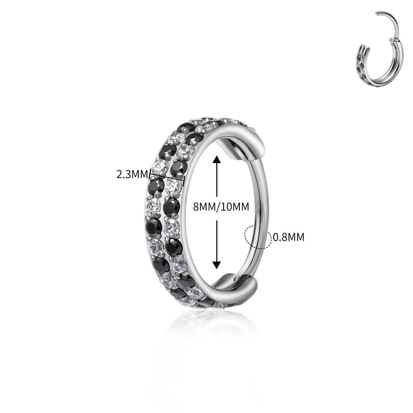 ASTM F136 G23 Titanium sal Ring Piercing Body Jewelry Hoop Earring 16G Lip Ring Hinge Clicker Open Diaphragm J251021
