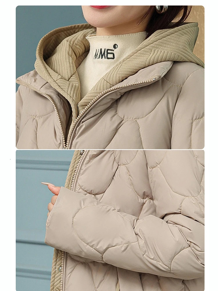 Fitshinling Fashion In Warm Parkas Coat Outerwear Women Clothing Twopiece Cotton Padded Quilted Winter Jacket Female 251021