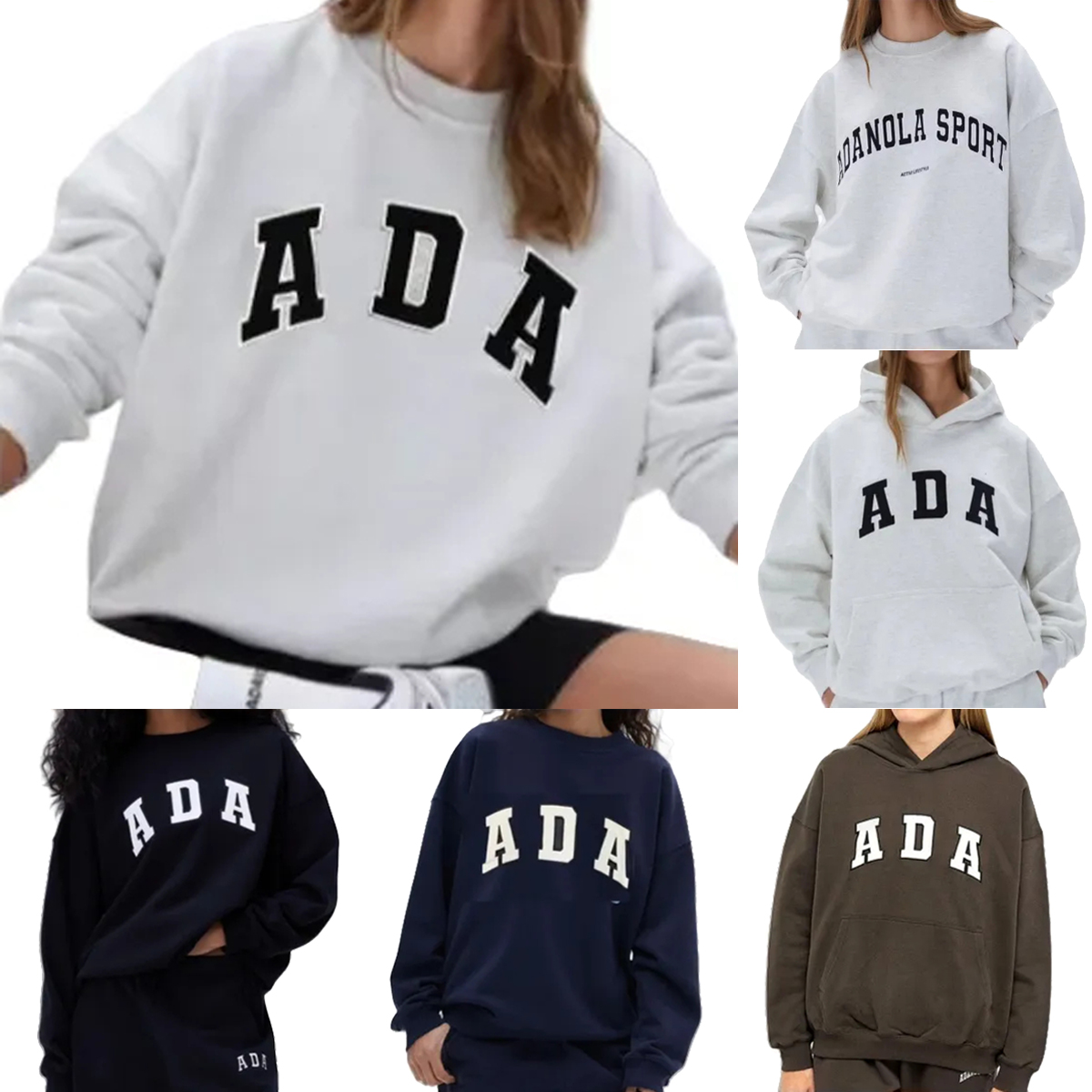 adanola hoodie Ada Sweatshirts Designer Oversized Fashion Cotton Loose Hoodies Letters Embroideried Fashion Lady Adanolaes long sleeved Sweaters 21A Df4