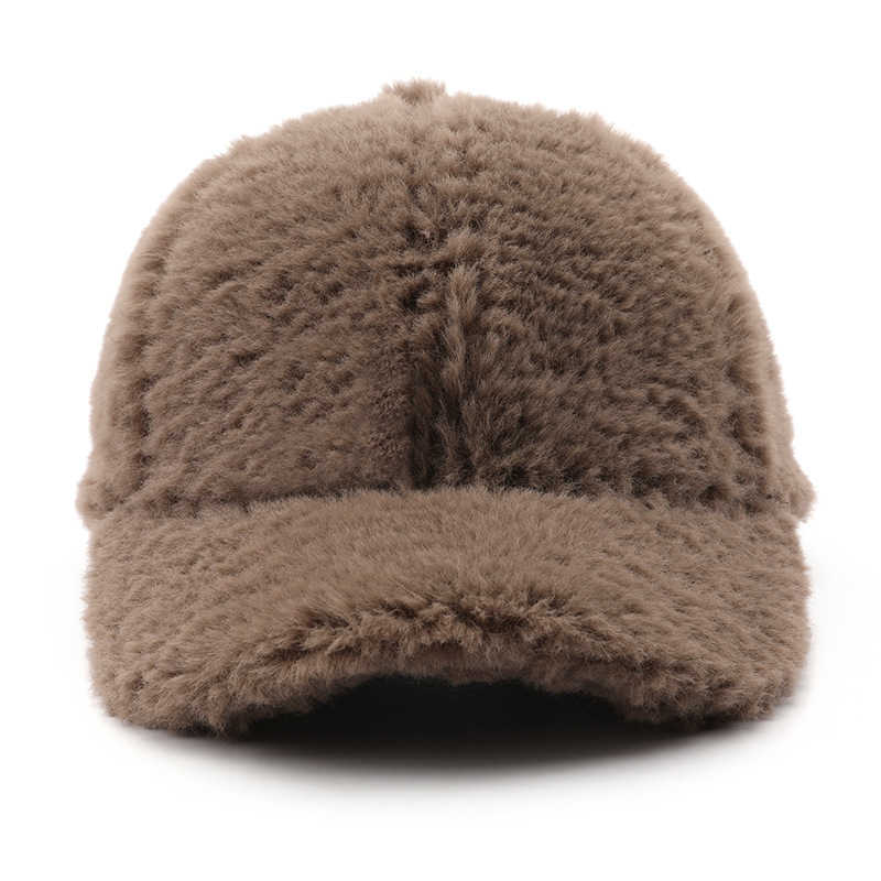 Womens Hat Autumn Winter Personality Solid Color Plush Baseball Cap Outdoor Mens Travel Warm Coldproof Duckbill Cap H251020