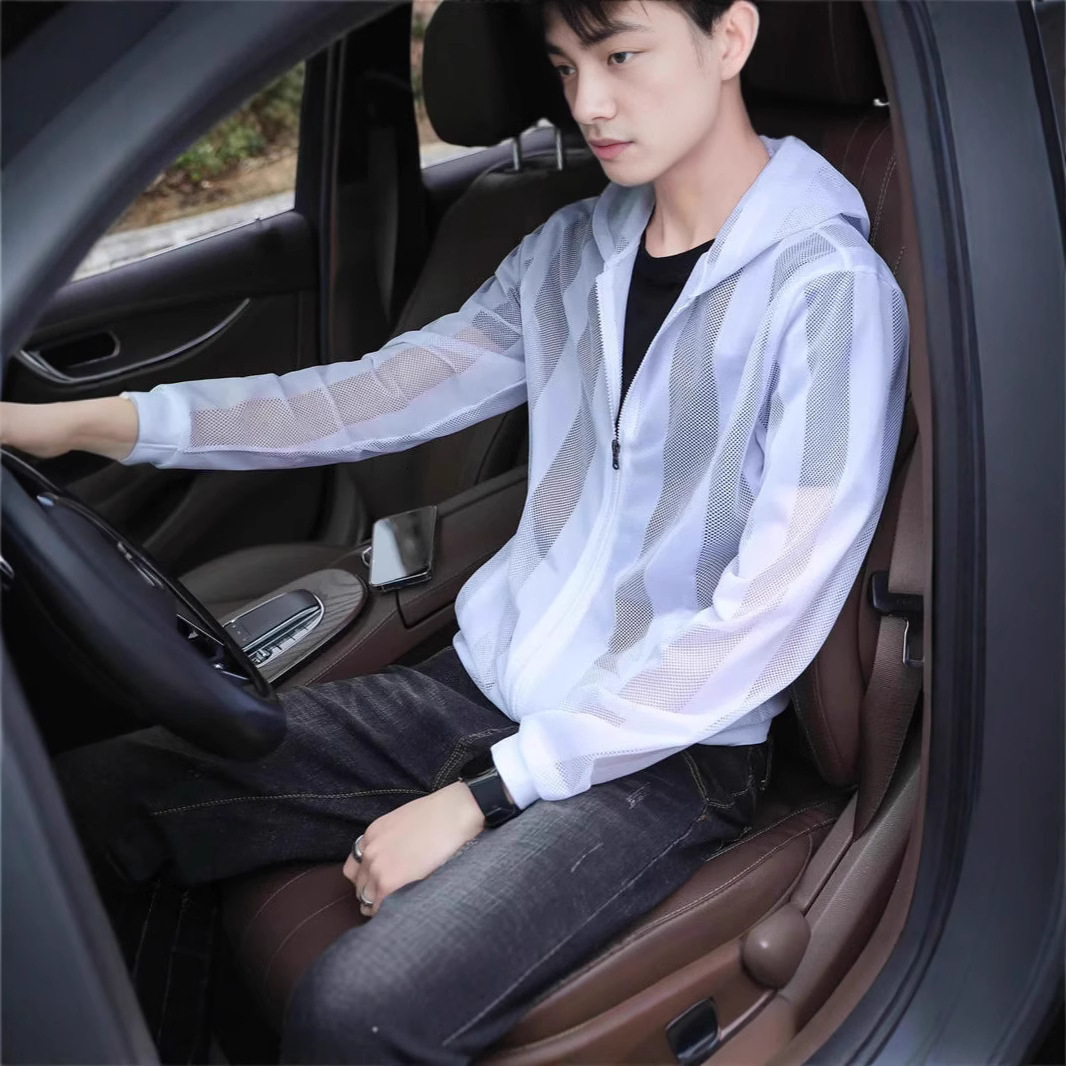 Designer Hoodie Jacket Tracksuit Men Polo Veste Coat Men's Sun Protection Jacket Summer Sun Protection Clothing Ultra-thin Breathable Hollow Out 