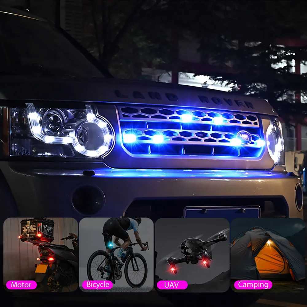 4PCS Wireless LED Strobe Lights with Remote Control 8 Colors USB Charing Waterproof AntiCollision Led Emergency Warning Lights X251021