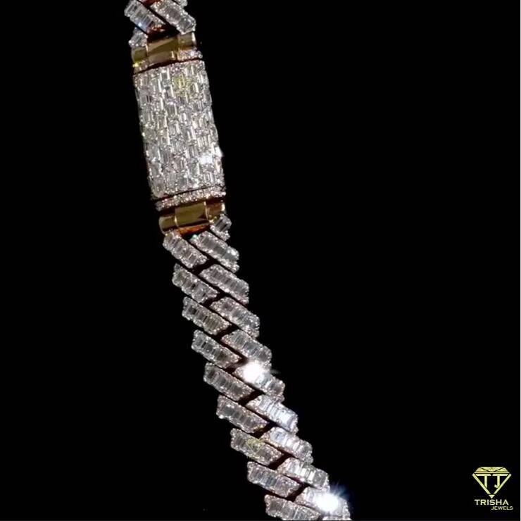 Iced Out Moissanite Diamond Chain Hip Hop Bling Jewelry Celebrity Diamond Chain Luxury Statement Jewelry