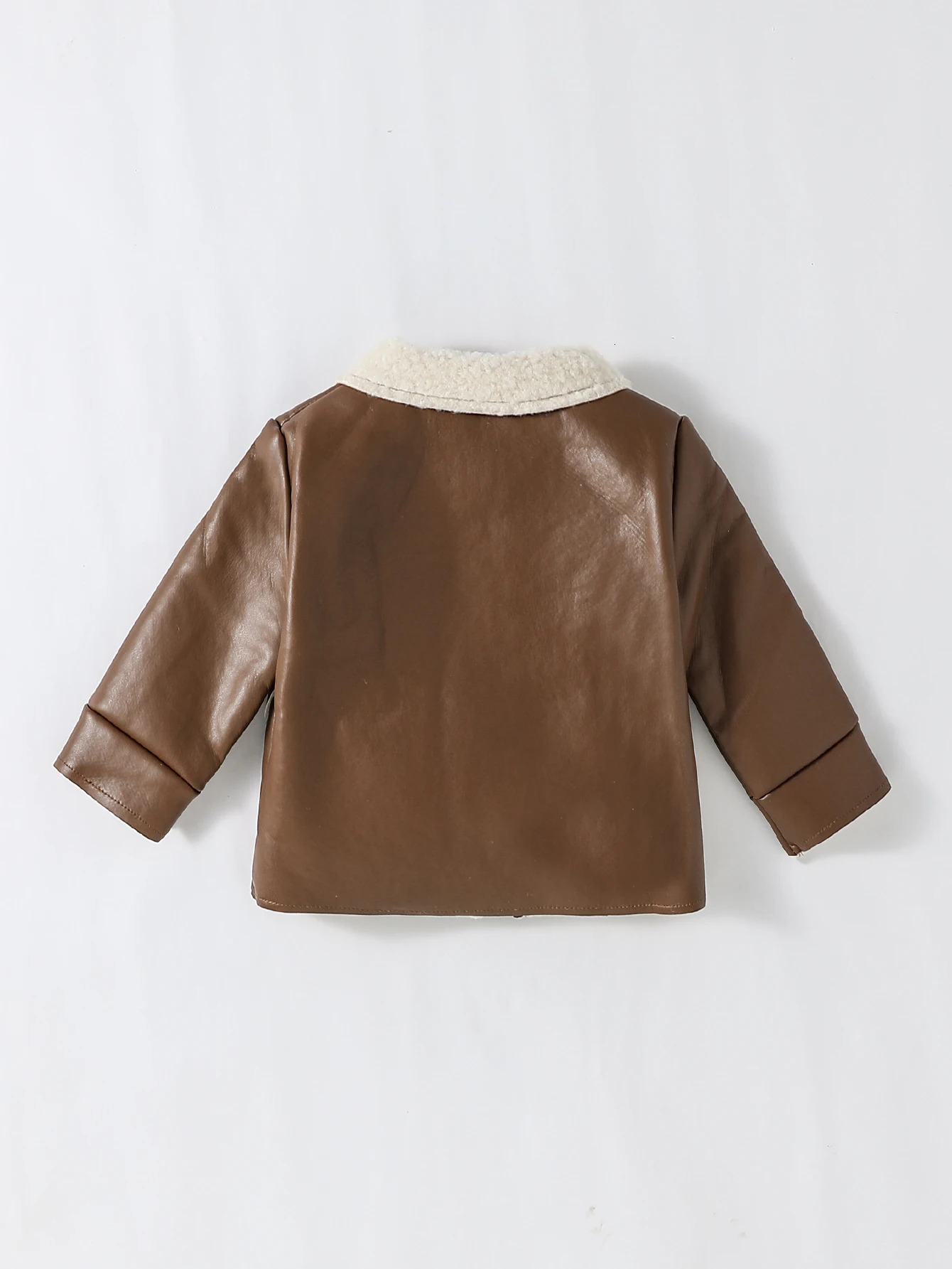 Baby Boys Winter Plush Turndown Collar Long Sleeve Cool Fashion Zipper Warm Coat For 3M3Y Streetwear Clothes 251018