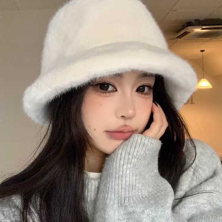 Imitation Mink Fur Fisherman Hat for Women Autumn and Winter Warm Fashionable Thickened Fur Fisherman Hat H251020 683Z
