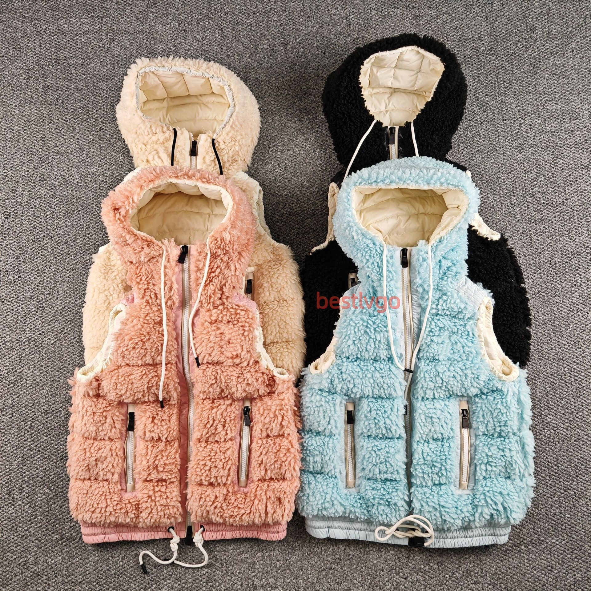 Winter womens vests Lambskin material sleeveless vest blazer women woman fashionzipper outwear coats TOP S M L