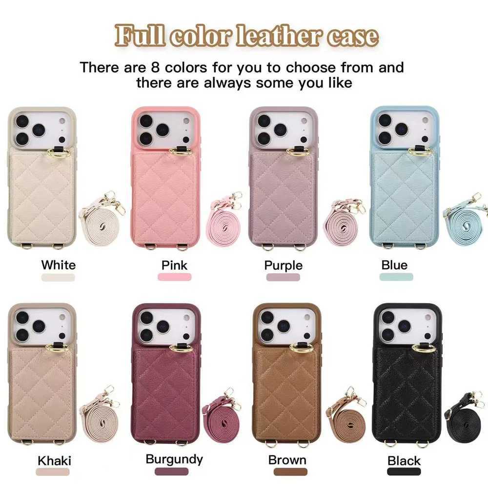 Crossbody Wallet with Card Holder Phone Case For iPhone 17 Pro Max 17Air 17 16 15 Plus 13 14Lanyard Wrist Strap Leather Cover J251114
