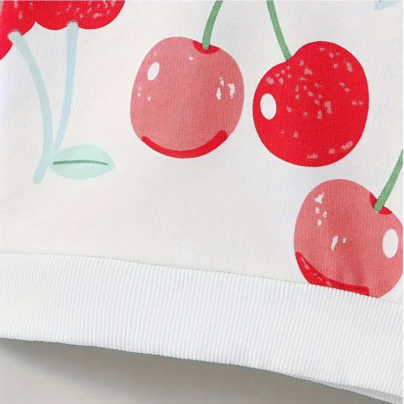 Girls Sweatshirts Fashion Cherry Print Pullover for Kids Spring Autumn Long Sleeved Children Tops Baby Tshirts Toddler Outfits 251021