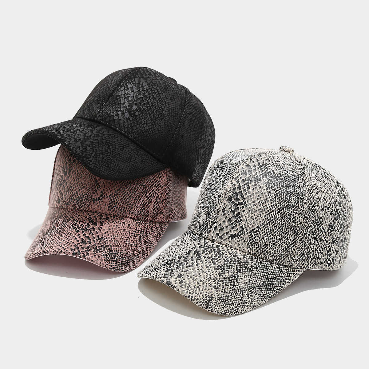 New Snake Pattern Baseball Cap for Men and Women Street Fashion Personality Duckbill Cap Spring and Summer Casual Sun Hat H251020