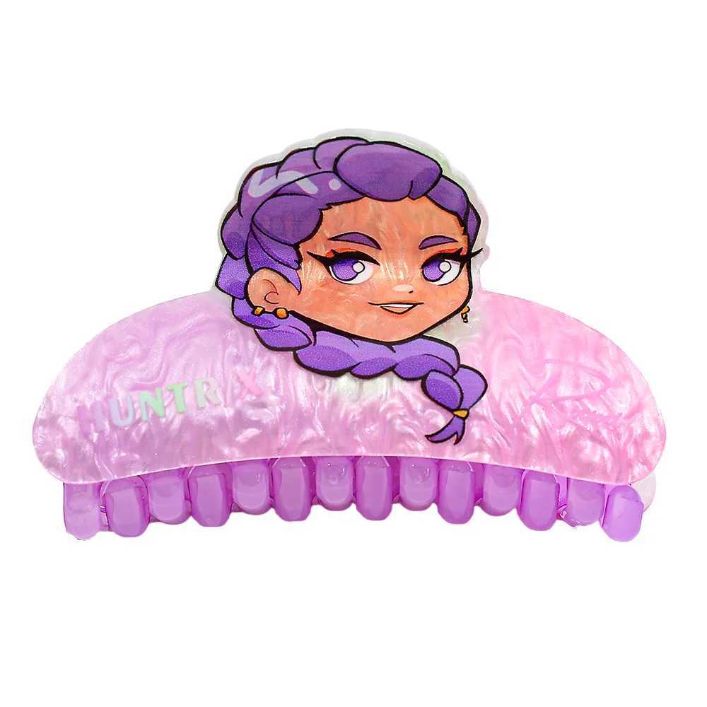 Hot KPop Demon Hunters Hair Clip Cartoon Printing Rumi Mira Zoey Acrylic Hairclip Anime Peripheral Hair Decoration Girl Gifts L251020