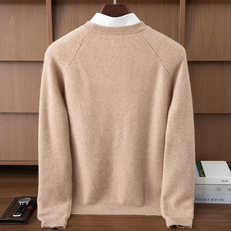 100 Pure Cashmere Sweater Men Oneck Basic Pullover Autumn Winter Soft Warm Comfy Bottom Cashmere Knitwear High Quality Tops 251020