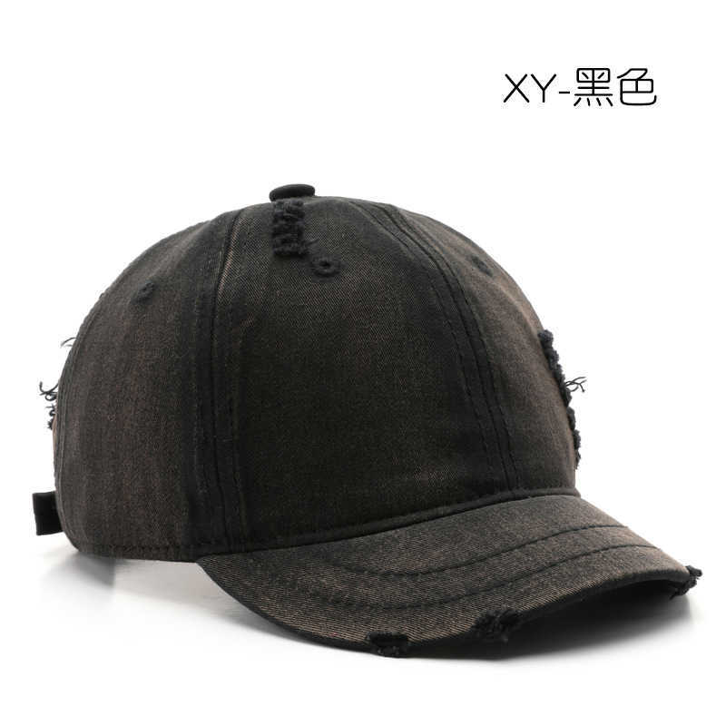 Short Brim Womens Washed Distressed Solid Color Plain Baseball Cap Outdoor Mens Sun Protection Visor Cap H251020