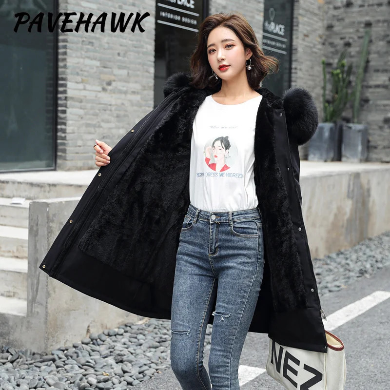 Women Winter Parka Warm Hooded Long Sleeve Zipper Thick Jackets Fur Collar Fleece Drawstring Coat Casual Streetwear Outwear 251021