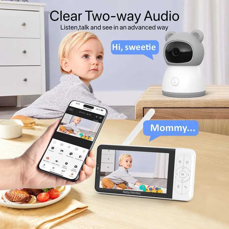 Tuya Smart Wireless Video Baby Monitors 5 1080P Display Temperature Detection APP View Control Baby Nanny 2Way Audio Baby Cam J251121