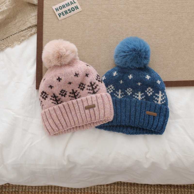 Rabbit Fur Pullover Hat for Women Large Head Circumference Warm Knitted Hat with Ear Protection Cold Weather Hat H251020