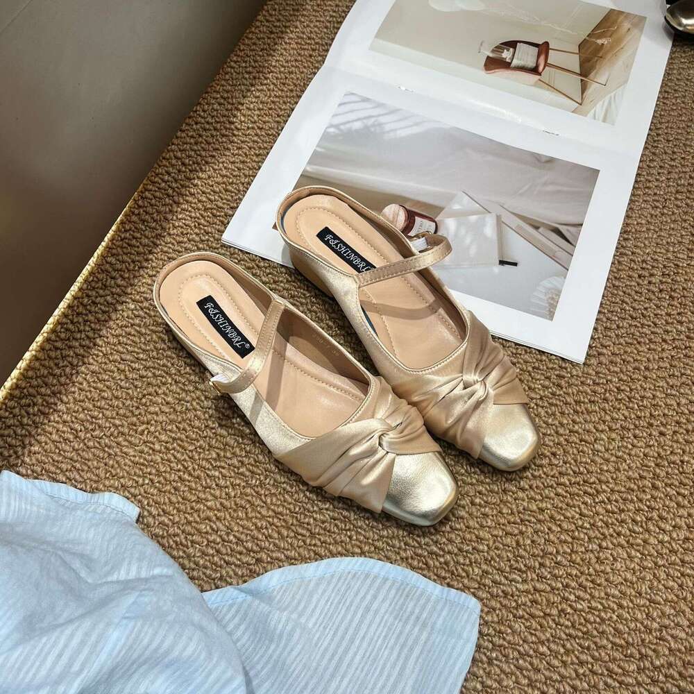 Chunky Heel Single for Women, Spring and Autumn New Design, Designer Shoe Lace Evening Style, Patchwork Grandma Shoes