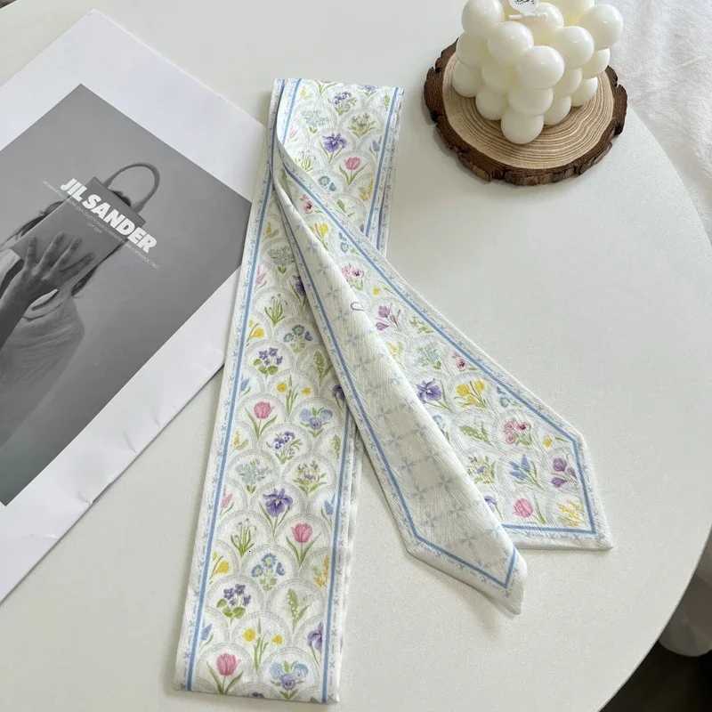 New Long BagSty Scarves for Wen Printed Skinny bands Satin Ribbons Neck Ties Decorative AccoriesW251021
