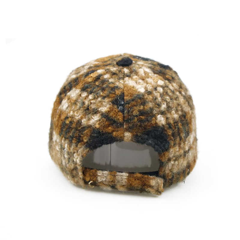 New Autumn Winter Hat Terry Plaid Warm Baseball Cap Casual Versatile Street Style Fashion Baseball Cap H251020