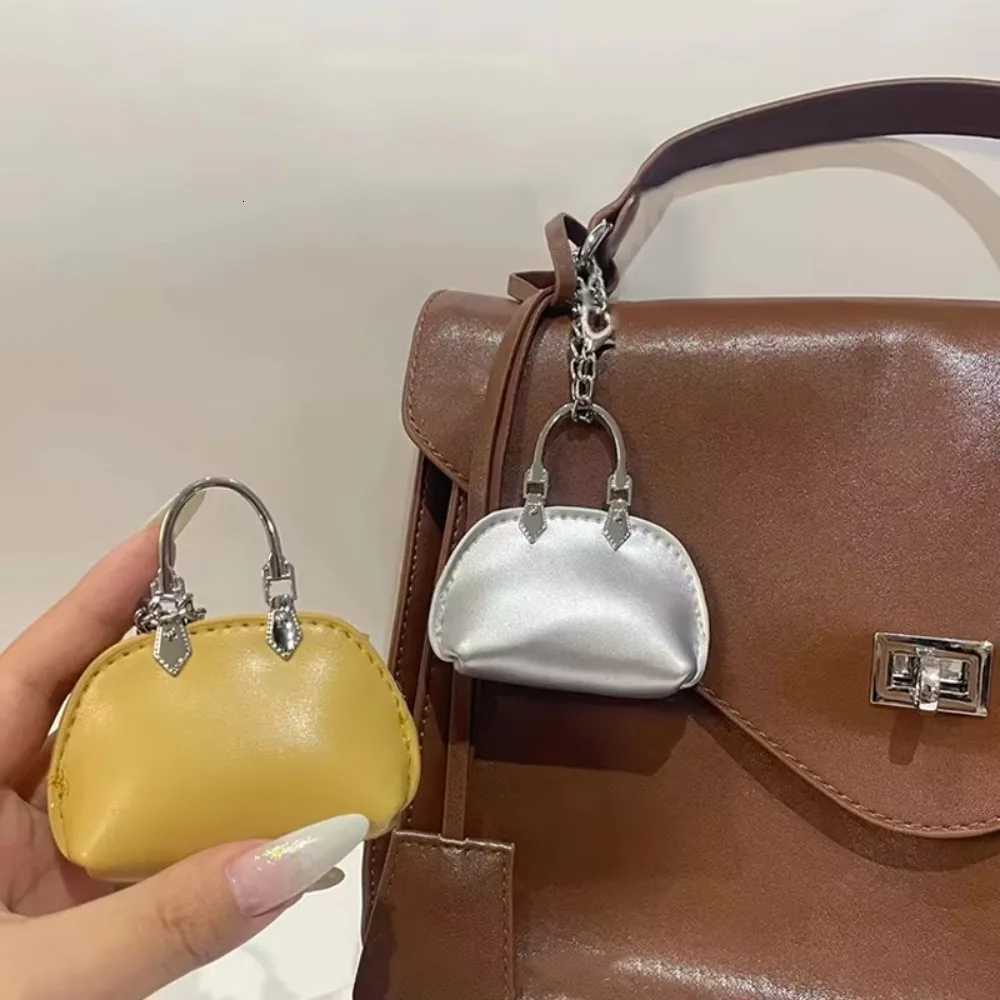 Bag Pendant Mini Handbag Change Coin Purse Exquisite Bag Keychain Hanging Decoration Charm Accessories PU Leather Solid Color W251021