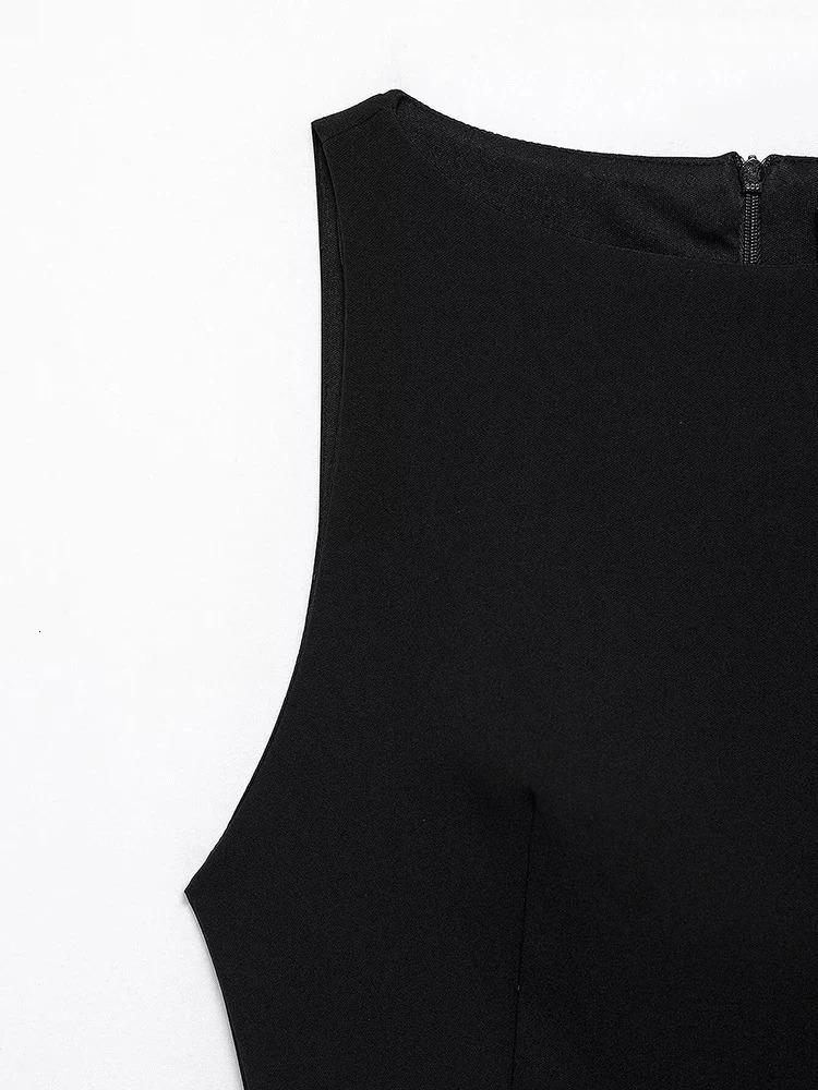 Womens Fashion Elegant French Splicing Feather Mini Dress Womens Sleeveless Round Neck Party Dresses Evening Gowns 251021