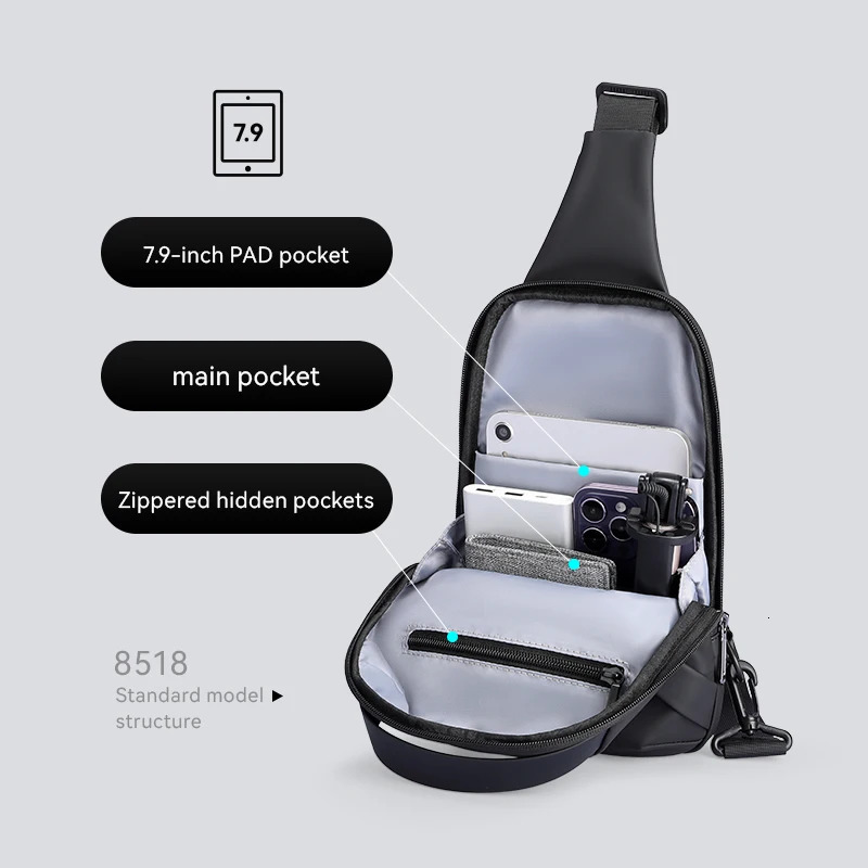 Mark Ryden Portable Crossbody Bag 79 11 iPad Compartment Removable Shoulder Strap WaterRepellent YKK Zipper 251014