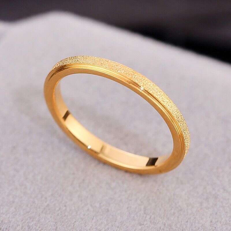 Jinhui Non-Fading Non-Allergenic Titanium Steel Designer Design Matte Fine Sparkling Light Luxury Gold-Plated Tail Ring for Index Finger Couples