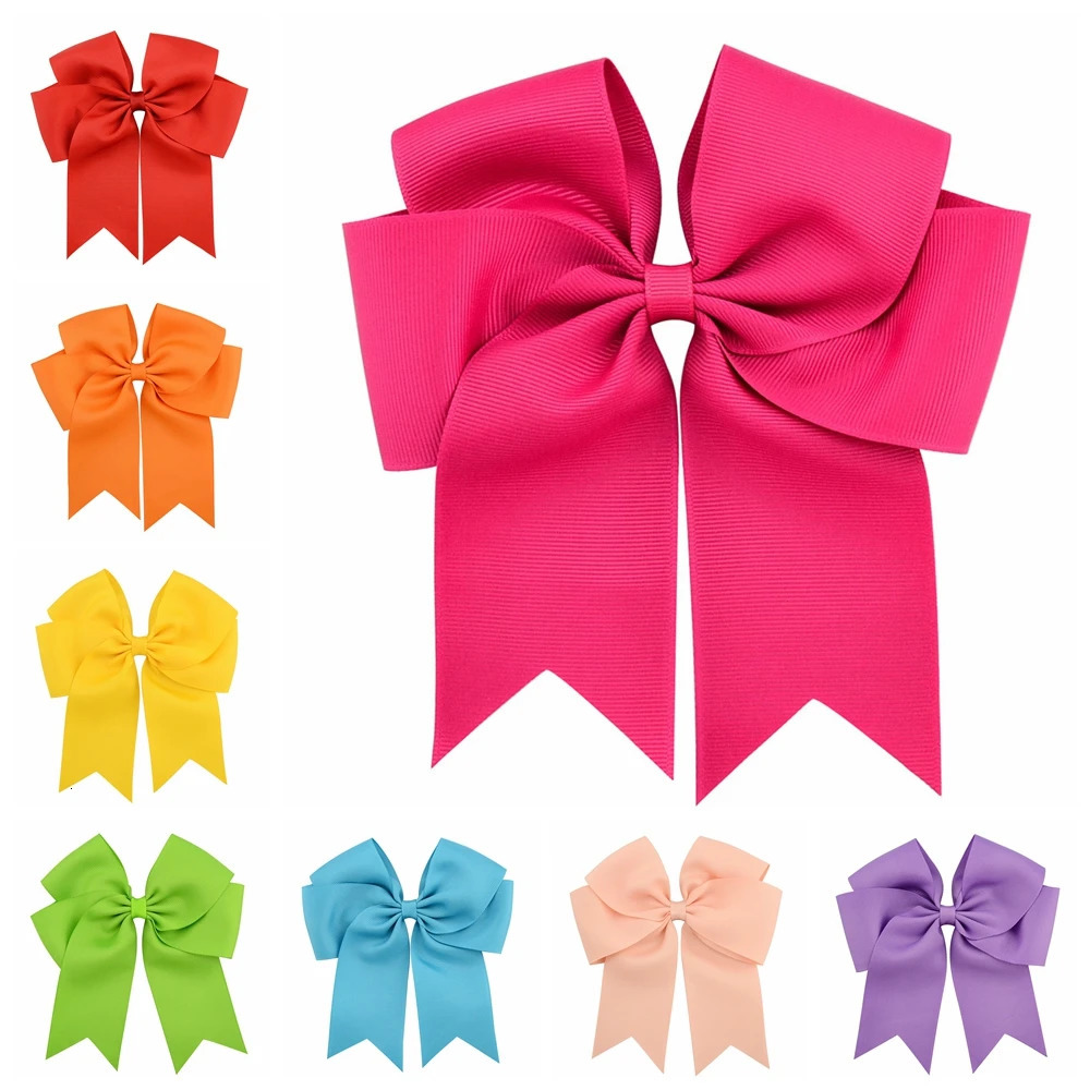 6 Inches Colorful Elegant Hair Bows With Clip Kids Girls Grosgrain Ribbon Hair Clip Hairgrips Headwear Baby Hair Accessories 251021