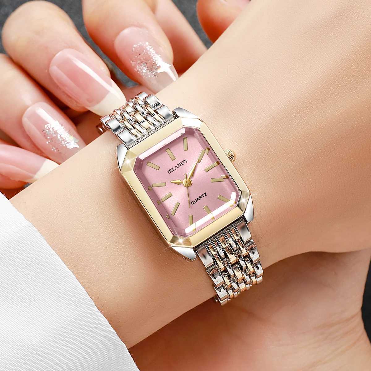 Fashion Rectangle Women es Steel Str Ladies Quartz Wrist Reloj Mujer Girls Clock GiftWithout BoxXJ251021